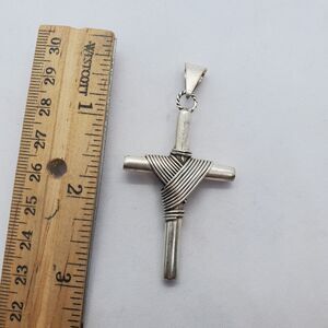Vintage Taxco Sterling Silver Cross Pendant